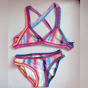 PQ kids Platinum swimwear by Solange Ferrarini Rainbow bikini - size 12